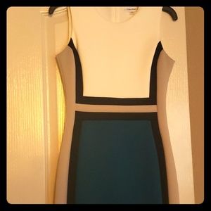 Blue, Ivory and Tan Dress!